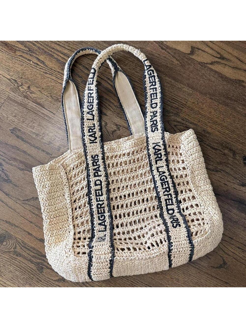 🖤🌾 Karl Lagerfeld Paris Raffia Tote - Picture 2 of 7